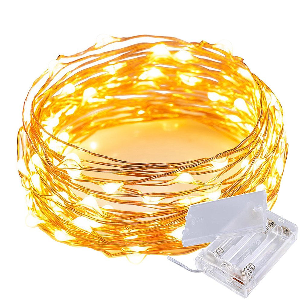 Amazon.co.jp: LEDストリングライト 3m 30粒LEDs 電池式 銅線ワイヤー